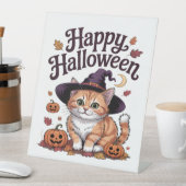 キャットパンプキンハッピーハローウィン 台座サイン (インサイチュ)