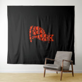 キャットパンプキンハロウィーンのカボチャのちょうちんハロウィーンメンズウーメンズK タペストリー (インサイチュ(横))