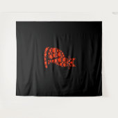 キャットパンプキンハロウィーンのカボチャのちょうちんハロウィーンメンズウーメンズK タペストリー (正面(横))