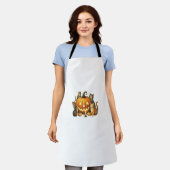 キャットパンプキンハロウィーンシ不気味ーズ エプロン (着用した状態)
