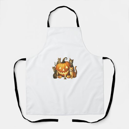 キャットパンプキンハロウィーンシ不気味ーズ エプロン (正面)
