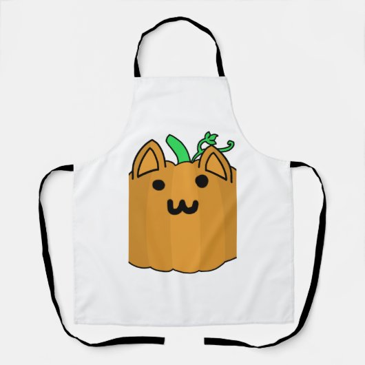 キャットパンプキンハロウィーンステッカー エプロン (正面)