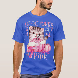 キャットパンプキンハロウィーン10月We衣服ピンクブレア Tシャツ