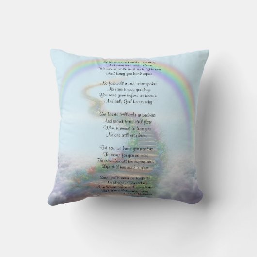 キャットパーソナライズされたメモリアル階段から天国 クッション (裏面)