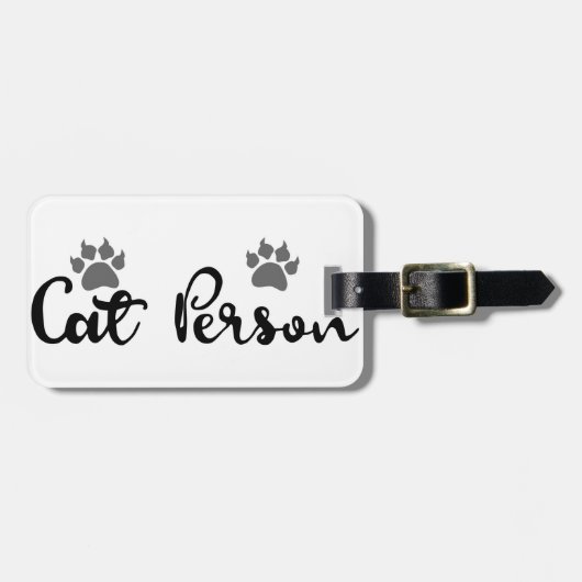 キャットパーソンタイポグラフィアート ラゲッジタグ (正面横)