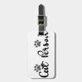 キャットパーソンタイポグラフィアート ラゲッジタグ (正面縦)