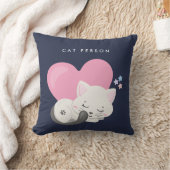 キャットパーソン文字かわいい白い子ネコちゃん寝る クッション (ブランケット)