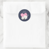 キャットパーソン文字かわいい白い子ネコちゃん寝る ラウンドシール (バッグ)