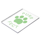 キャットパーフェクトグリーンパープルポープリント ノートブック (左側)