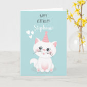 キャットパーフェクトデイ誕生日 カード (黄色い花)