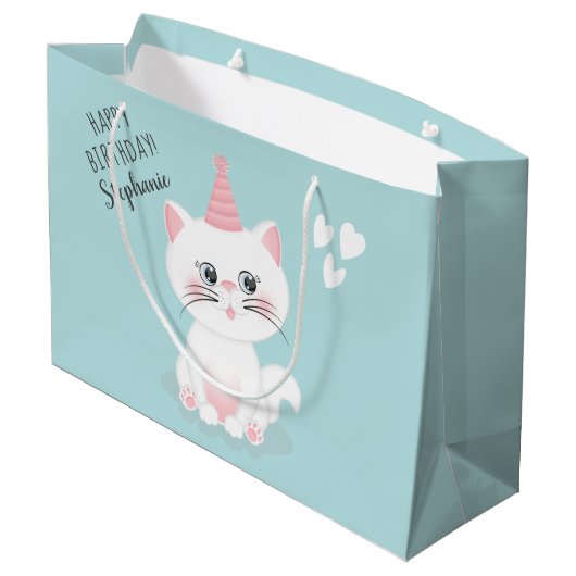 キャットパーフェクトデイ誕生日 ラージペーパーバッグ (裏面アングル)