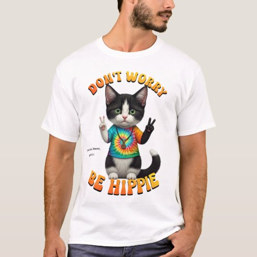 キャットヒッパイボーホピースグルービーパーソナライズドカスタム Tシャツ (正面)