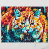 キャットヒッピーカラフルオレンジGroovy Art Decompage (正面)