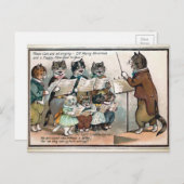 キャットビクトリアンコーラスのクリスマス ポストカード (正面/裏面)