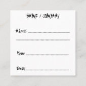 キャットビックバイパンプキンハロウィーンおもしろいキャラクター スクエア名刺 (裏面)