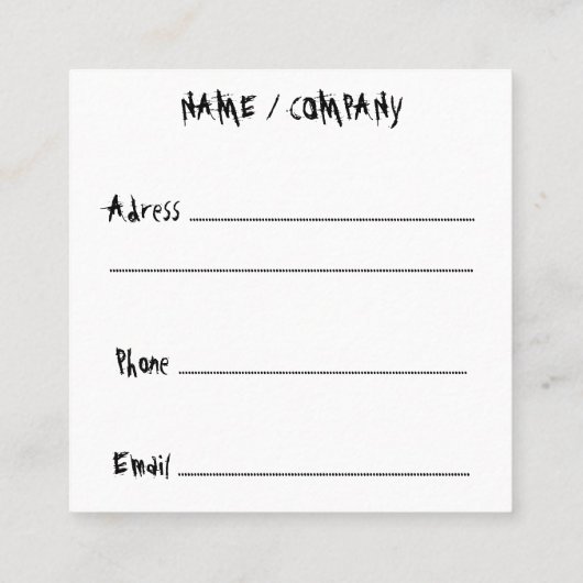 キャットビックバイパンプキンハロウィーンおもしろいキャラクター スクエア名刺 (裏面)