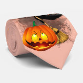 キャットビックバイパンプキンハロウィーンおもしろいキャラクター ネクタイ (ロール)