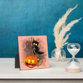 キャットビックバイパンプキンハロウィーンおもしろいキャラクター フォトプラーク (インサイチュ)