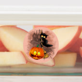 キャットビックバイパンプキンハロウィーンおもしろいキャラクター ラベル (貼付)