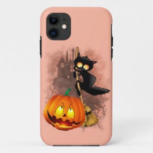 キャットビックバイパンプキンハロウィーンおもしろいキャラクター iPhone 11 ケース