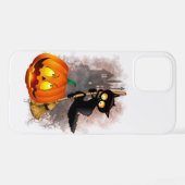 キャットビックバイパンプキンハロウィーンおもしろいキャラクター iPhoneケース (裏面横)