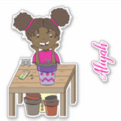 キャットビニールのステッカーパーソナライズされたをかわいい子 シール (正面)