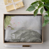 キャットピンクフラワースクリプフランスのトParis Decompage 薄葉紙 (ギフト)