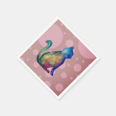 キャットピンクホワイトスタンダードカクテル紙ナプキンス スタンダードカクテルナプキン (角)