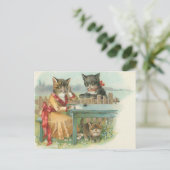 キャットファミリーのはがき ポストカード (スタンド正面)