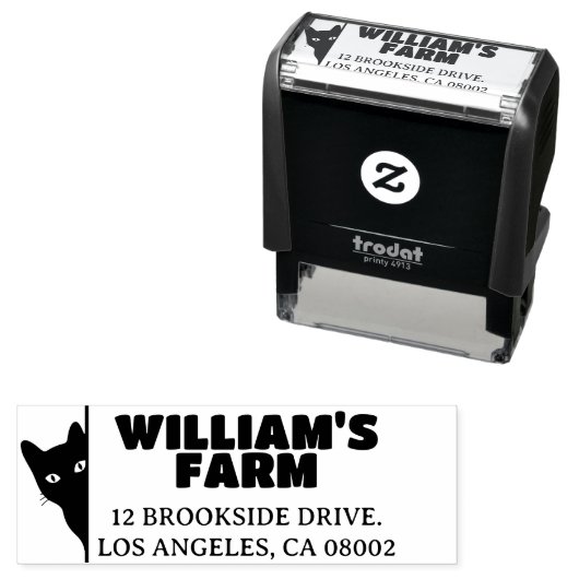 キャットファームビジネスユニークかわいい差出人住所 セルフインキングスタンプ (インサイチュ)
