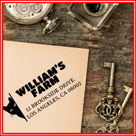 キャットファームビジネスユニークかわいい差出人住所 セルフインキングスタンプ