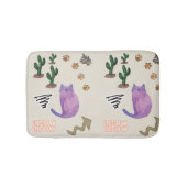キャットフィッシュサボテン前足ニャーシャワーマットバスルーム バスマット (正面)