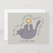 キャットフィフスデイ5ゴールデンリングや輪クリスマス ポストカード (正面/裏面)