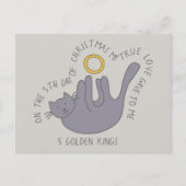 キャットフィフスデイ5ゴールデンリングや輪クリスマス ポストカード (正面)