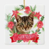 キャットフォトウォーターカラーリース セラミックオーナメント (裏面)