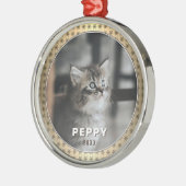 キャットフォトグエレガントレンドメタリッククリスマス メタルオーナメント (左)