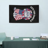 キャットフォーカマラキャットフラワーズアメリカ国旗2024 横断幕 (トレードショー)