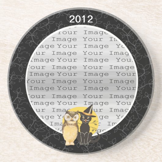 キャットフクロウハロウィン結婚のコースター コースター (正面)