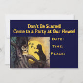 キャットフクロウヴィンテージハローウィンパーティ招待状 招待状 (裏面)