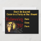 キャットフクロウヴィンテージハローウィンパーティ招待状 招待状 (裏面)