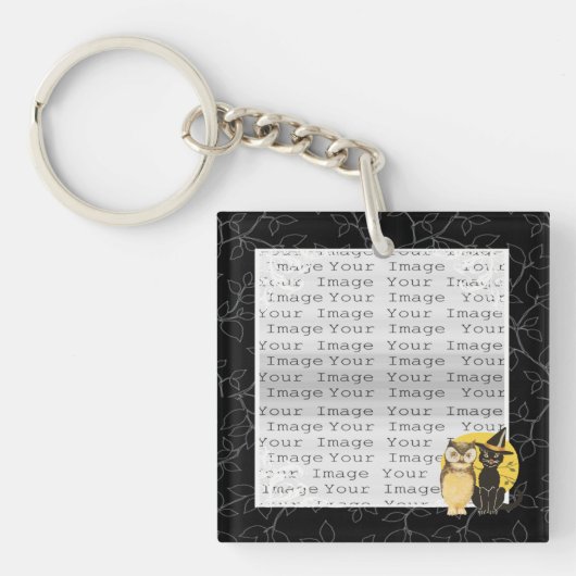 キャットフクロウ結婚ハロウィーンのキーチェーン キーホルダー (正面)