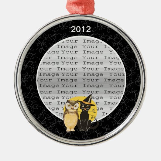 キャットフクロハロウィン結婚オーナメント メタルオーナメント (正面)