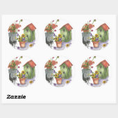 キャットフラワーズバードハウスウォーターカラー「ウィリー」 ラウンドシール (シート)