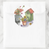 キャットフラワーズバードハウスウォーターカラー「ウィリー」 ラウンドシール (バッグ)