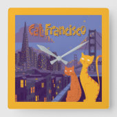 キャットフランシスコ スクエア壁時計 (正面)