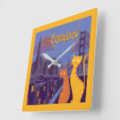 キャットフランシスコ スクエア壁時計 (傾斜)