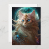 キャットフルムーンファンタジーアート ポストカード (正面/裏面)