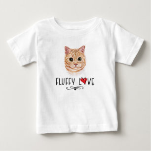 キャットフワフラヴ子猫ミウポートレート ベビーTシャツ