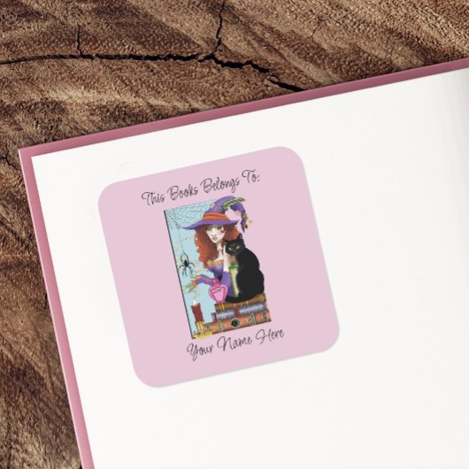 キャットブックウィッチポーション蔵書票 スクエアシール