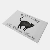 キャットブラックペットアニマルウォーター色の子猫 ドアマット (アングル)